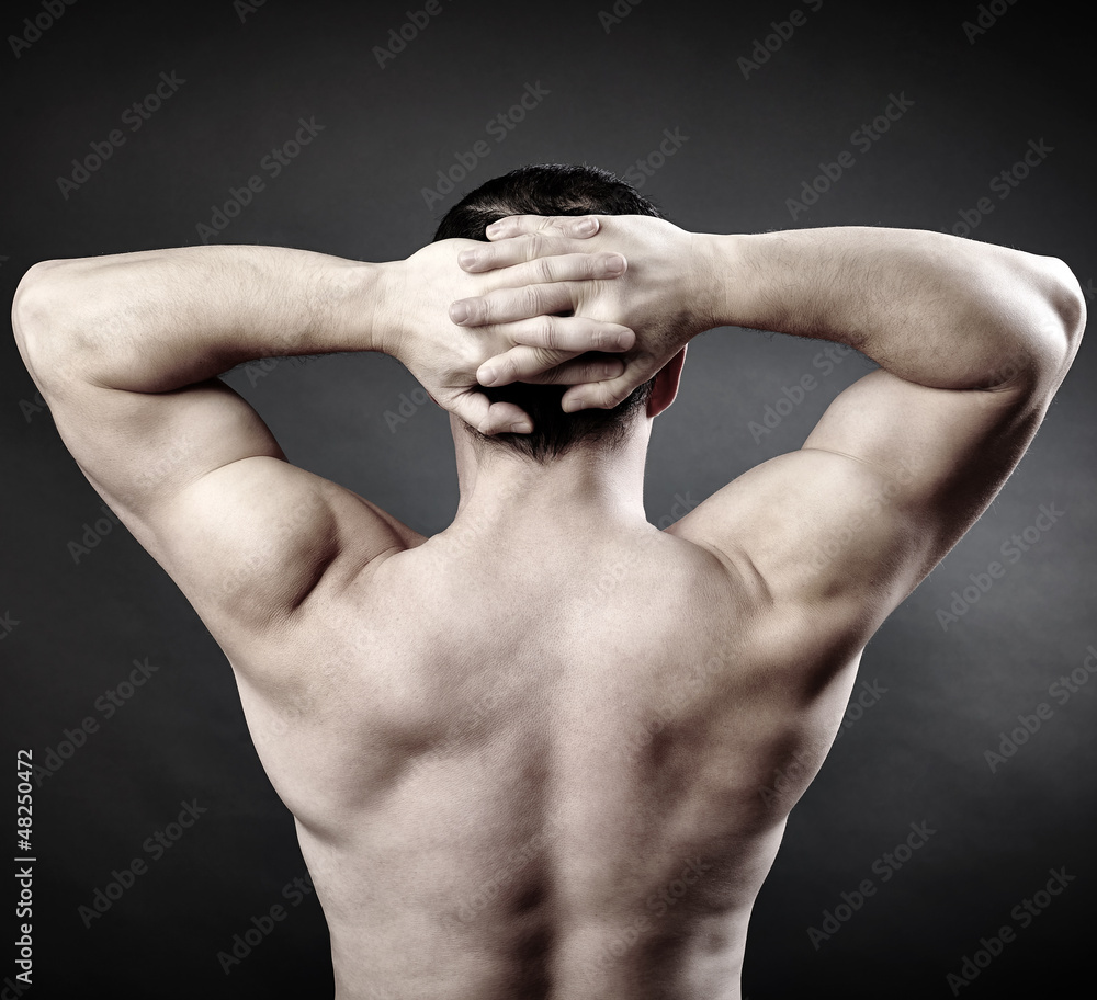 Muscular man back Stock Photo | Adobe Stock