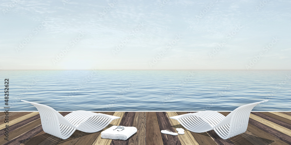 Urlaub, Sommer, Sonne, Strandterrasse Urlaub, Sommer, Sonne, Strandterrasse