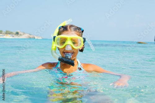 The girl in scuba mask