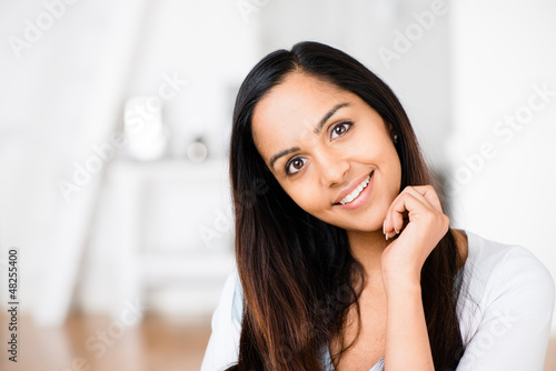 Beautiful Indian woman portrait happy smiling