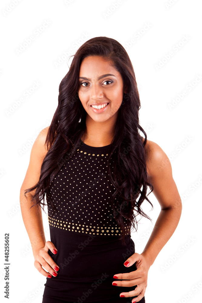 Beautiful mix race woman posing over white background Beautiful mix race woman posing over white background
