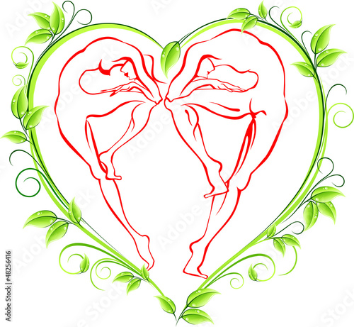 graceful figures of people in the form of heart