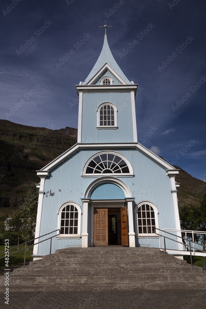 traditional nordic church in iceland