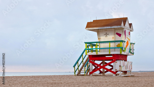 Miami Beach Florida, lifeguard house at sunrise © FotoMak