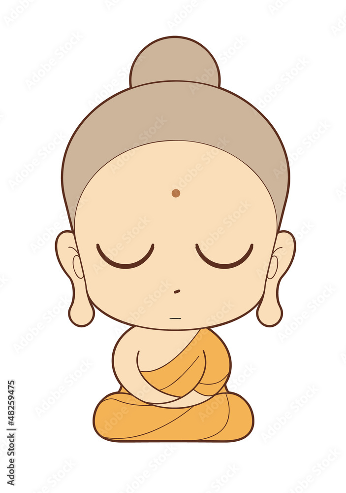 Buddhist Monk cartoon