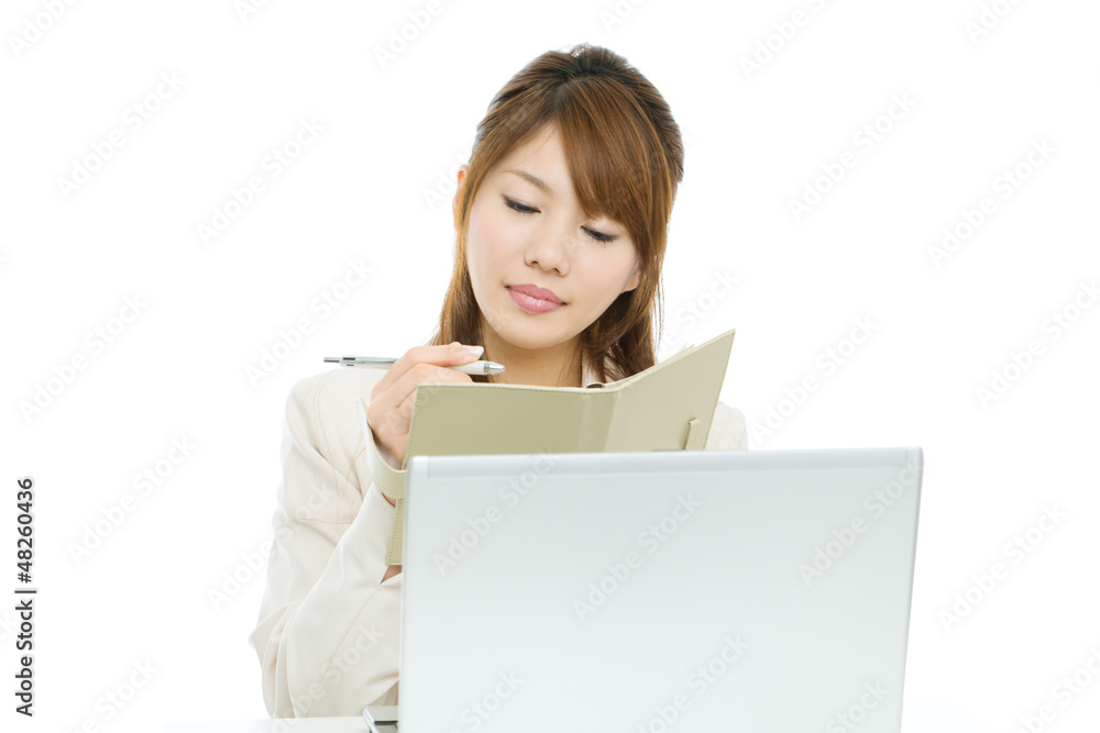 Beautiful asian businesswoman on white background Beautiful asian businesswoman on white background