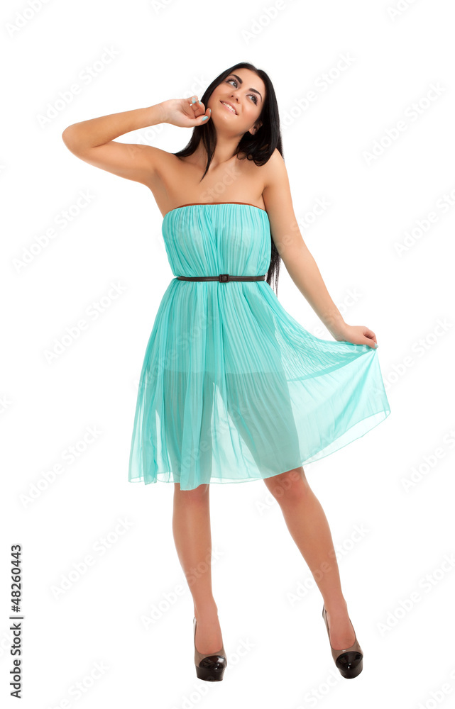 Young woman in cute dress