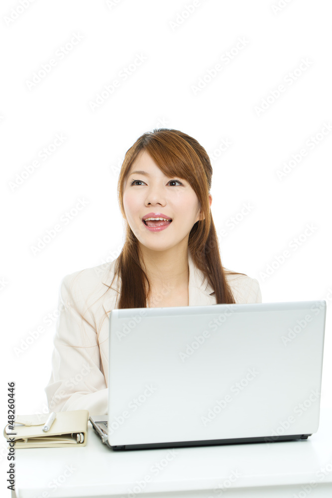 Beautiful asian businesswoman on white background Beautiful asian businesswoman on white background