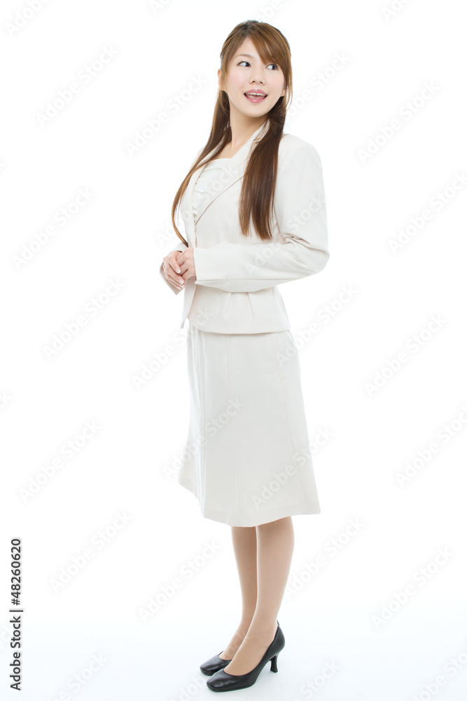 Beautiful asian businesswoman on white background Beautiful asian businesswoman on white background