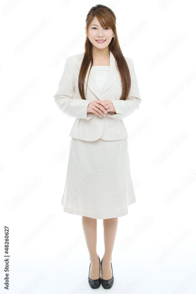 Beautiful asian businesswoman on white background Beautiful asian businesswoman on white background