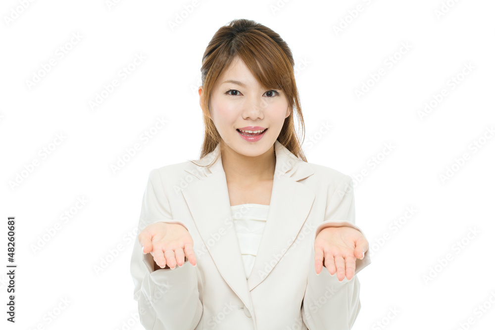 Beautiful asian businesswoman on white background Beautiful asian businesswoman on white background