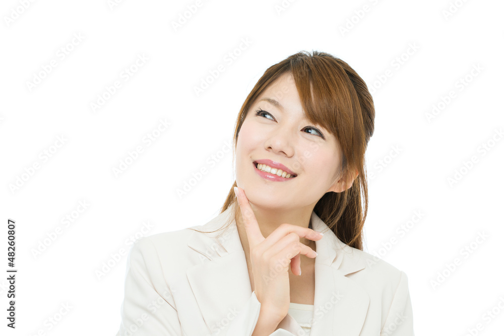 Beautiful asian businesswoman on white background Beautiful asian businesswoman on white background