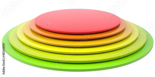 Button of colored discs