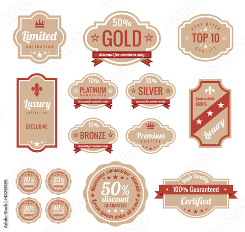 Vintage Labels set. Retro sticker logo template.