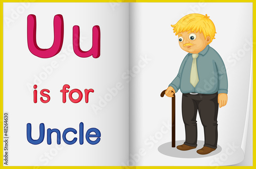 A picture of an uncle in a book