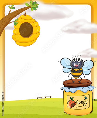 Honey bee and bottle
