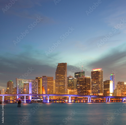 Miami Florida downtown buildings at sunset © FotoMak