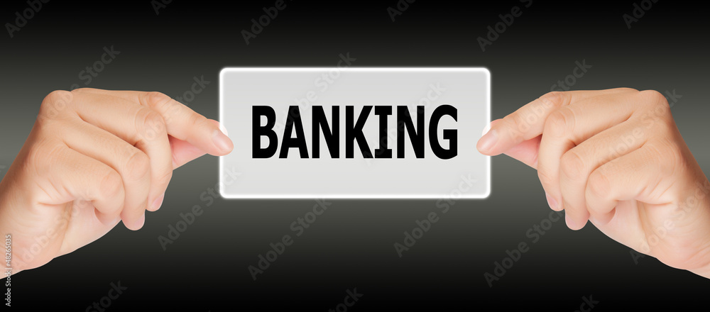 man hand touching on banking button man hand touching on banking button