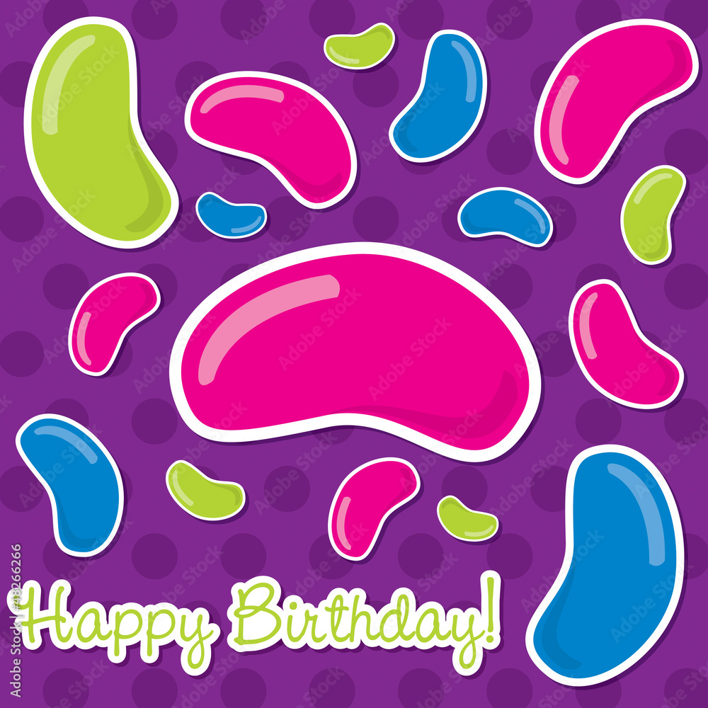 Jelly Bean Happy Birthday Card Jelly Bean Happy Birthday Card