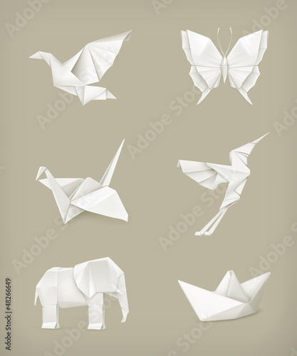 Origami set, white photo