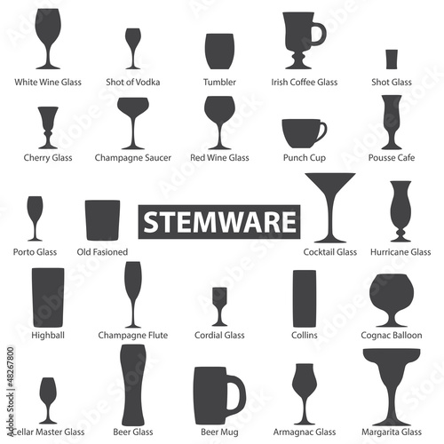 Set of glass silhouette