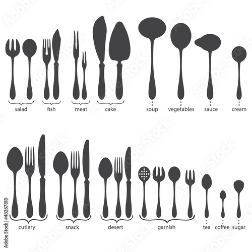 Set of cutlery icons.