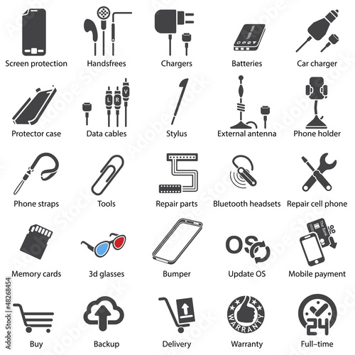 set Mobile servise web icons