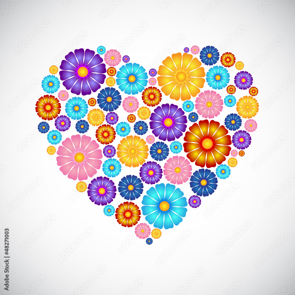 Heart shape from flowers. EPS10 vector Heart shape from flowers. EPS10 vector