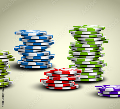 Colorful casino chips
