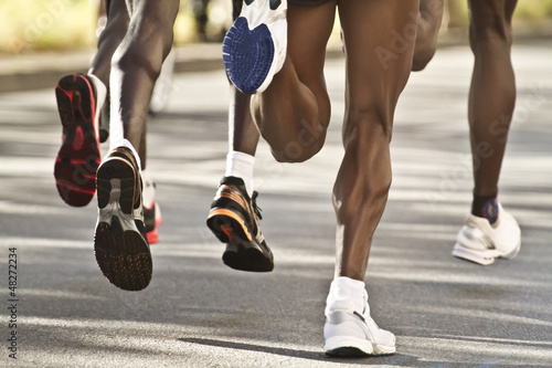 black marathon runners