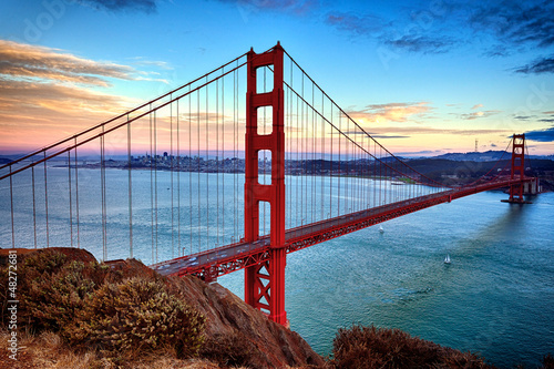 horizontal view of Golden Gate Bridge