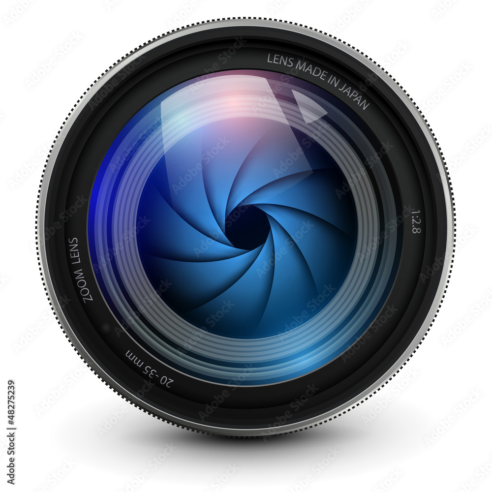 Camera lens, vector illustration. Stock Vector | Adobe Stock