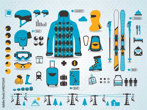 ski info graphics, vector symbols