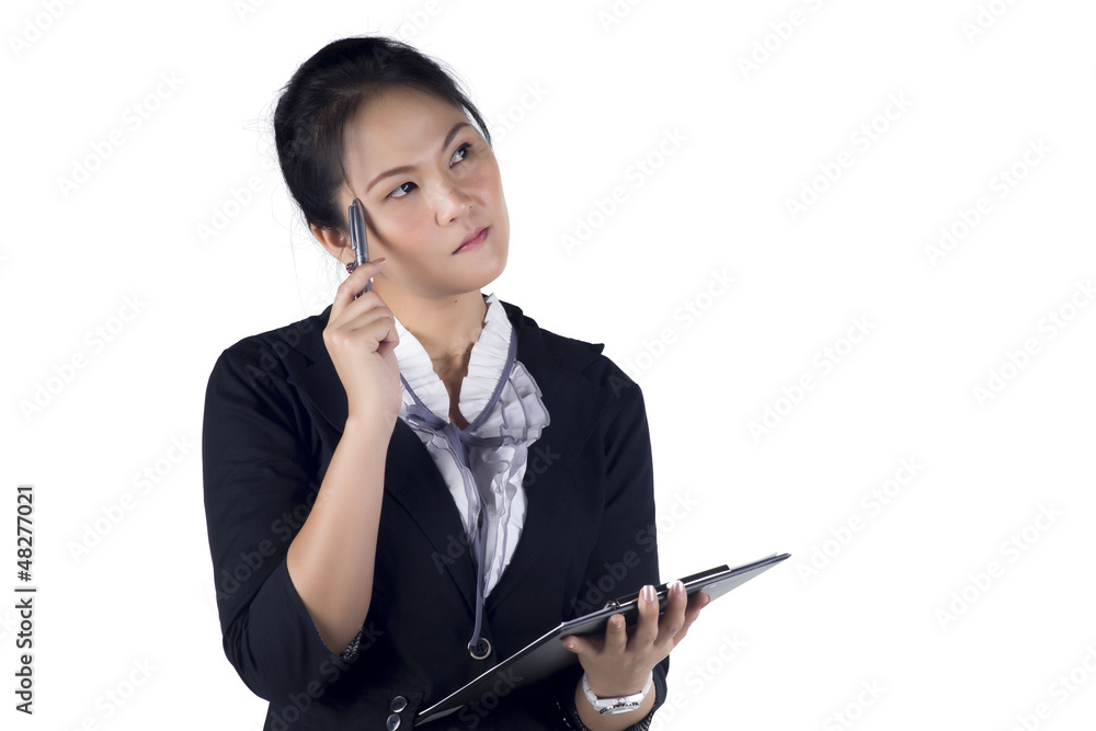 Portrait of a successful business woman holding a folder Portrait of a successful business woman holding a folder