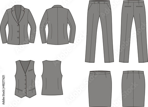 Vector illustration of women's business wear