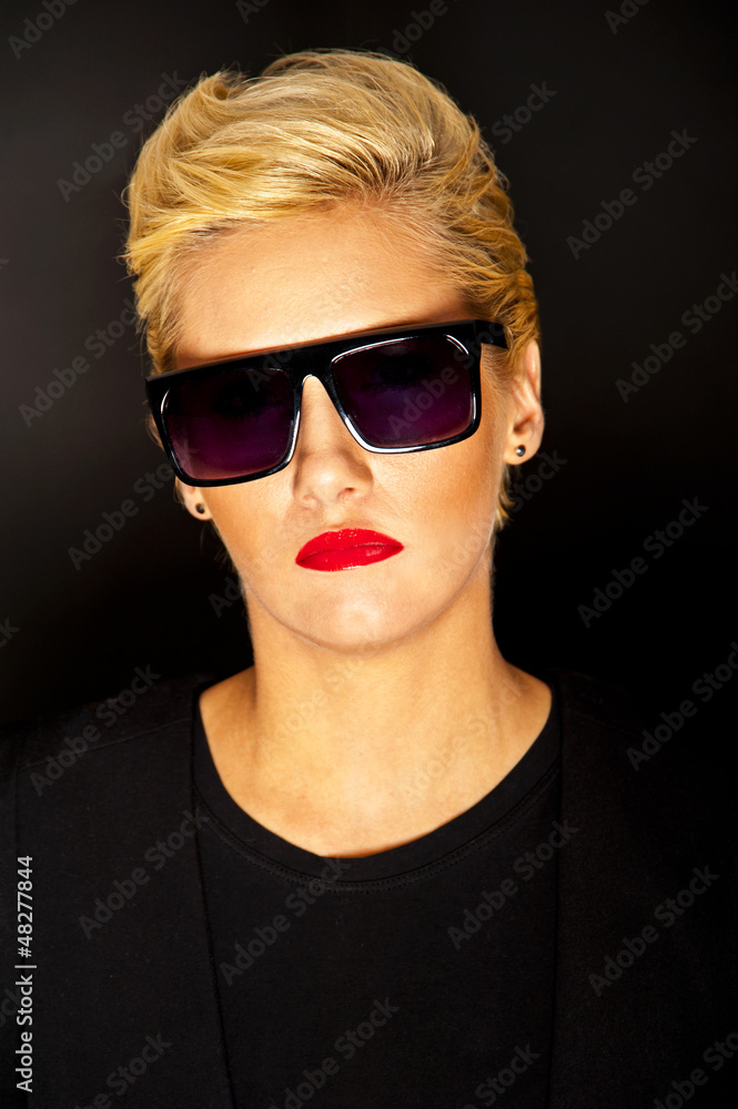 Glamour woman on black background Glamour woman on black background