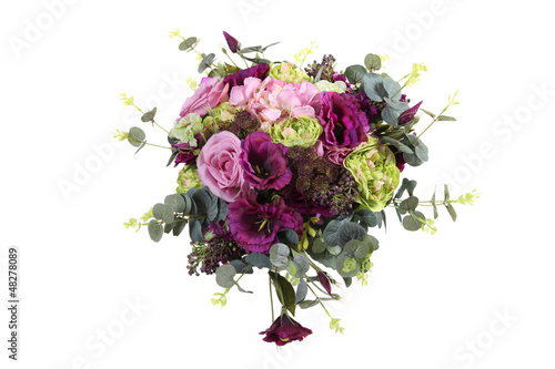bouquet of artificial flowers on a white background © ksi