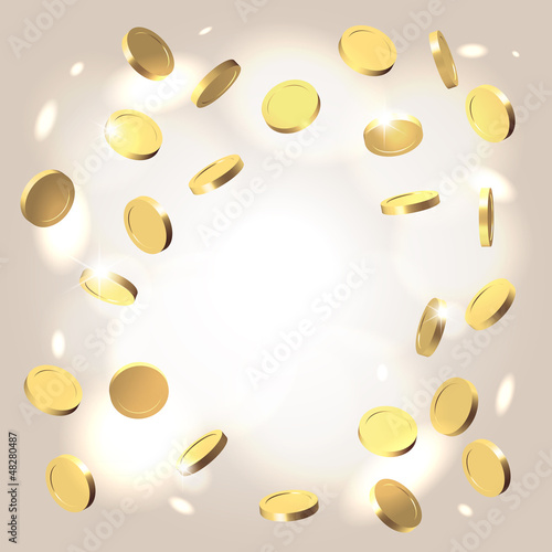 Money shower festive background
