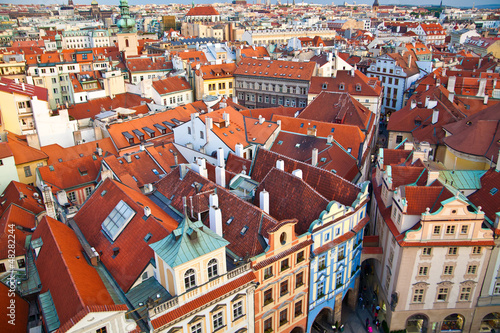 Prague's red roofs