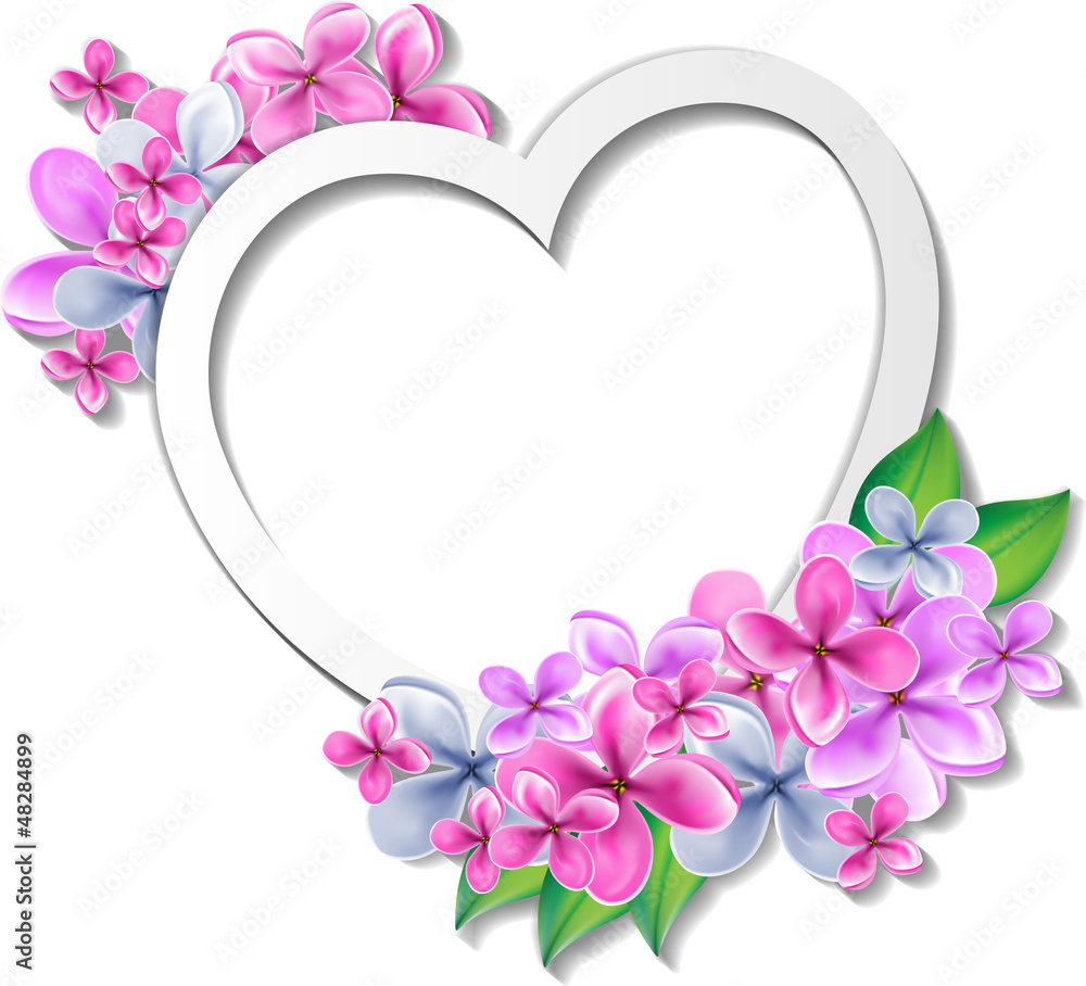 Heart with flowers design template
