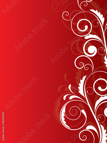 Abstract floral background for design with swirls