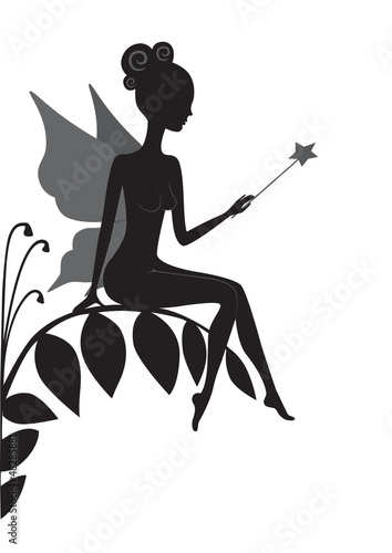 Silhouette of magic fairy