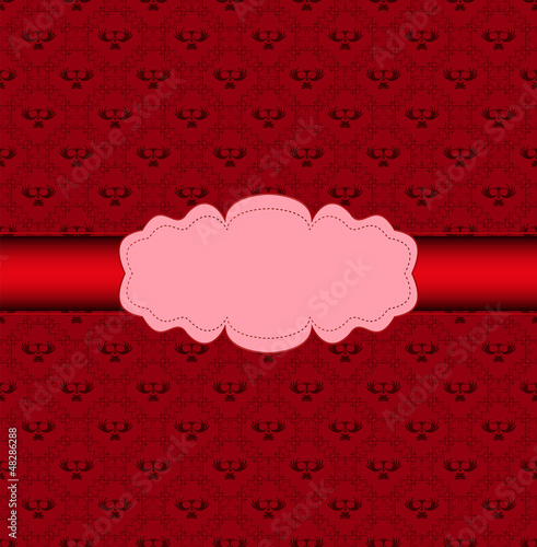 Vintage seamless background with pink frame for text