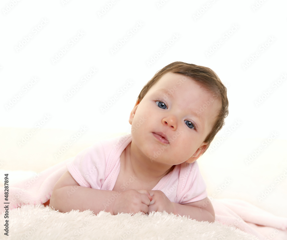 baby girl portrait dress in pink with winter white fur baby girl portrait dress in pink with winter white fur