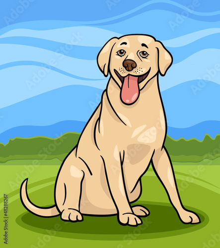 labrador retriever dog cartoon illustration