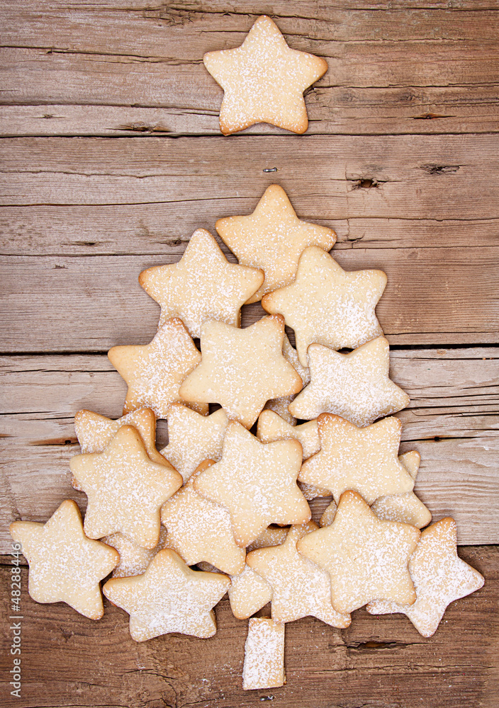 Christmas cookies forming a tree