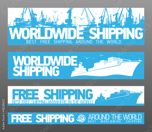 Worldwide free shipping banners collection.