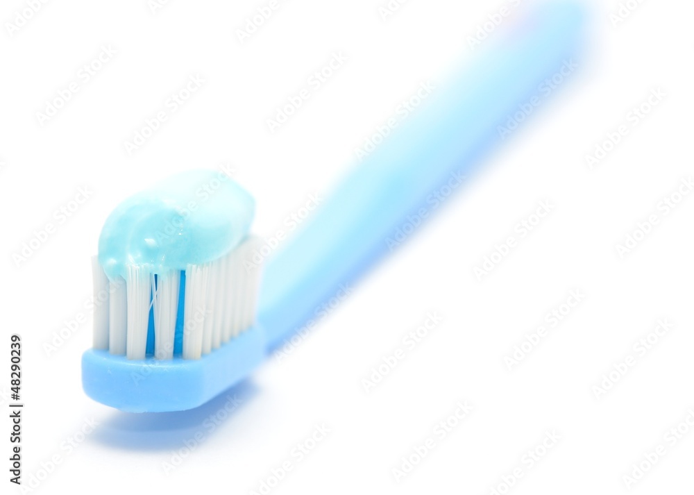 Macro shot of toothbrush on the white background. Macro shot of toothbrush on the white background.