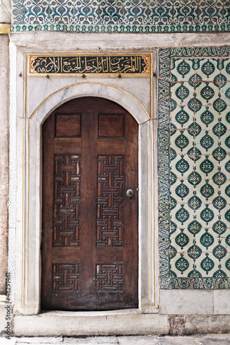 Arab door in the Topkapı Sarayı Palace in Istanbul, Turkey