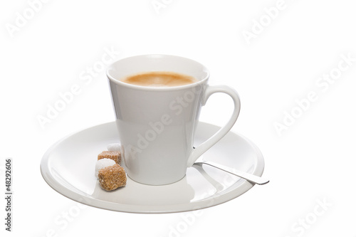 Fototapeta Naklejka Na Ścianę i Meble -  Breakfast coffee with white and brown sugar